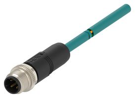 TAD2413A201-150 - Sensor Cable, D-Code, M12 Plug, Free End, 4 Positions, 15 m, 49.2 ft - TE CONNECTIVITY