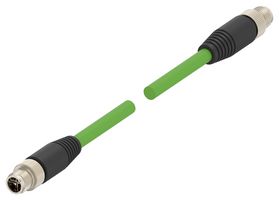 TAX38725102-005 - Sensor Cable, X-Code, M12 Plug, M12 Plug, 8 Positions, 5 m, 16.4 ft - TE CONNECTIVITY