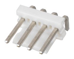 640387-4 - Pin Header, Wire-to-Board, 3.96 mm, 1 Rows, 4 Contacts, Through Hole Right Angle, MTA-156 - AMP - TE CONNECTIVITY