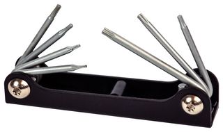 MP008580 - Hex Key Set, 7 Pieces, T5/T6/T7/T8/T9/T10/T15 Metal Folding Star Keys - MULTICOMP PRO