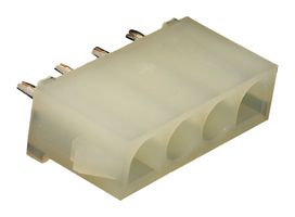 10-84-4040 - Pin Header, Wire-to-Board, 6.35 mm, 1 Rows, 4 Contacts, Through Hole Straight, MLX 42002 Series - MOLEX