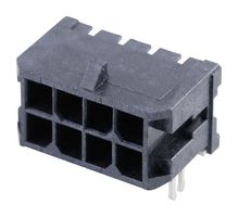 43045-0807 - Pin Header, Power, Wire-to-Board, 3 mm, 2 Rows, 8 Contacts, Surface Mount Right Angle - MOLEX