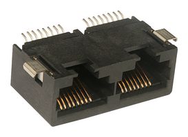 43841-0003 - Modular Connector, Modular Jack, 1 x 2 (Ganged), 8P8C, Cat3, Surface Mount - MOLEX