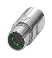 1629116 - Sensor Connector, M23 PRO Series, M23, Female, 12 Positions, Crimp Socket - Contacts Not Supplied - PHOENIX CONTACT