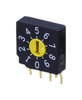 SC-1011W - Rotary Coded Switch, SC-1000 Series, Through Hole, 16 Position, 5 VDC, BCH, 100 mA - NIDEC COPAL ELECTRONICS