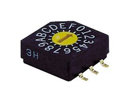 SD-1010TB - Rotary Coded Switch, SD-1000 Series, Surface Mount, 16 Position, 5 VDC, BCH, 100 mA - NIDEC COPAL ELECTRONICS