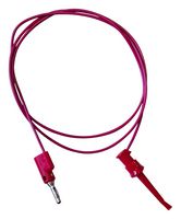 BU-P3782-12-2 - Grabber to Banana Plug Test Lead, Miniature Hook Clip, 4mm Stackable Banana Plug, 12 ", 304.8 mm - MUELLER ELECTRIC