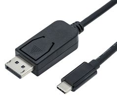 11.04.5835 - Inter Series Adapter Cable Assembly, Type C USB 3.1 Plug to DisplayPort Plug, 3.3 ft, 1 m, Black - ROLINE