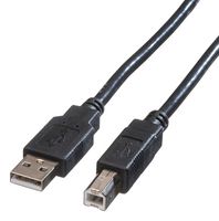 11.44.8808 - USB Cable, Type A Plug to Type B Plug, 800 mm, 31.5 ", USB 2.0, Black - ROLINE
