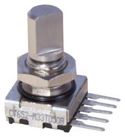 E33-CT652-M03T - Rotary Encoder, Mechanical, Incremental, 16 PPR, 16 Detents, Horizontal, With Push Switch - ELMA