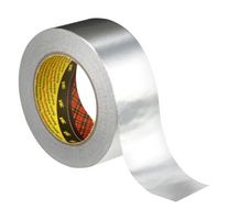 1436, SILVER, 50M X 50MM - Tape, Aluminium Foil, Rubber Adhesive, 50 m x 50 mm - 3M
