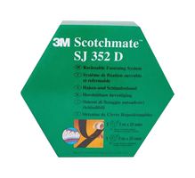 SJ352D, BLACK, 5M X 25MM - Tape, Hook & Loop, SJ352D Series, 5m Roll Length, 25mm Tape Width, Black - 3M