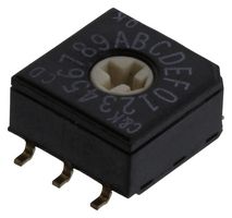 CD16RM0SBR - Rotary Coded Switch, CD Series, Surface Mount, 16 Position, Hexadecimal - C&K COMPONENTS