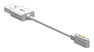 MP009322 - Magnetic Connector Cable Assembly, USB Type A Plug, Magnetic 4 Position Plug, 1 A, 600 mm, 23.6 " - MULTICOMP PRO