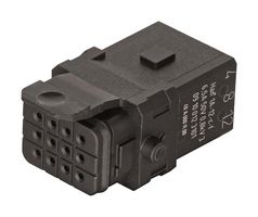 09100123101 - Heavy Duty Connector Insert, Han Series, 12 Contacts, 3 Row, Receptacle, 1A, Socket - HARTING