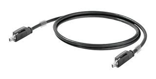 2725850010 - Ethernet Cable, SPE Jack to SPE Jack, STP (Shielded Twisted Pair), Black, 1 m, 3.3 ft - WEIDMULLER