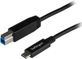USB31CB1M - USB Cable, Type B Plug to Type C Plug, 1 m, 3.3 ft, USB 3.1, Black - STARTECH