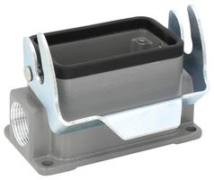 MP009382 - Heavy Duty Connector, Base, Bulkhead Mount, Side Entry, Aluminium Body, 1 Lever, 10B - MULTICOMP PRO