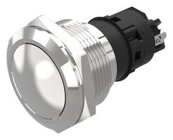 82-6172.1000 - Vandal Resistant Switch, 82 Series, 22 mm, SPDT, Momentary, Round Convex Flush, Natural - EAO