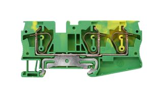 8WH2003-0CH07 - DIN Rail Mount Terminal Block, PE Thru, 3 Ways, 24 AWG, 8 AWG, 6 mm², Clamp, 52 A - SIEMENS