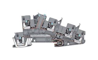 8WH6001-4GF00 - DIN Rail Mount Terminal Block, 3 Ways, 26 AWG, 12 AWG, 2.5 mm², Clamp, 24 A - SIEMENS