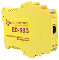 ED-593 - Ethernet Module, Ethernet to 8 Thermocouple, 2.5 W, Type B, E, J, K, N, R, S, T, Screw - BRAINBOXES