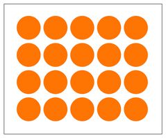 MP010419 - Label, Round, Self Adhesive, 25 mm, Paper, Orange - MULTICOMP PRO