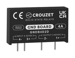 GNDB4D2D - Solid State Relay, 4 A, 60 VDC, Through Hole, PC Pin, DC Switch - CROUZET