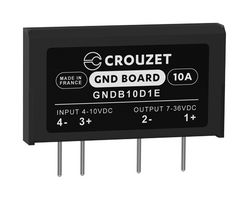 GNDB10D1E - Solid State Relay, 10 A, 36 VDC, Through Hole, PC Pin, DC Switch - CROUZET