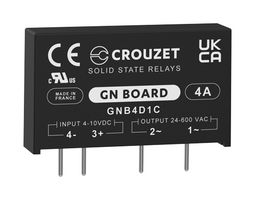 GNB4D1C - Solid State Relay, 4 A, 600 VAC, Through Hole, PC Pin, Zero Crossing - CROUZET