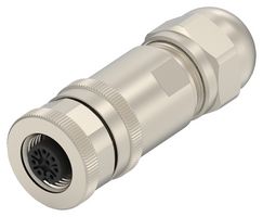 2358992-4 - Sensor Connector, PG9, M12, Female, 8 Positions, Crimp Socket - Contacts Not Supplied - AMP - TE CONNECTIVITY