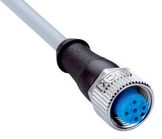 YF2A15-020VB5XLEAX - Sensor Cable, A Coded, M12 Receptacle, Free End, 5 Positions, 2 m, 6.6 ft - SICK