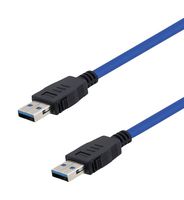 U3A00005-1M - USB Cable, Type A Plug to Type A Plug, 1 m, 3.3 ft, USB 3.0, Blue - L-COM