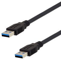 U3A00007-05M - USB Cable, Type A Plug to Type A Plug, 500 mm, 19.7 ", USB 3.0, Black - L-COM