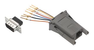REC098M - Connector Adapter, D Sub, 9 Ways, Plug, RJ45, 8 Ways, Receptacle - L-COM