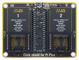 MIKROE-4985 - Development Board, Click Shield, RP2040, Raspberry Pi, mikroBUS, 3.3/5V - MIKROELEKTRONIKA