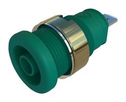 972355204 - Banana Test Connector, Socket, Panel Mount, 25 A, 1 kV, Nickel Plated Contacts, Green - HIRSCHMANN TEST AND MEASUREMENT