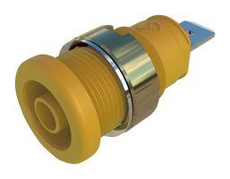 972356203 - Banana Test Connector, Socket, Panel Mount, 32 A, 1 kV, Nickel Plated Contacts, Yellow - HIRSCHMANN TEST AND MEASUREMENT