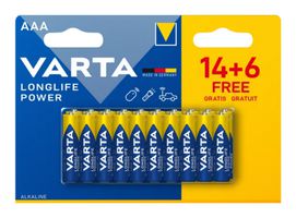 04903121492 - Battery, 1.5 V, AAA, Alkaline, Raised Positive and Flat Negative, 10.5 mm - VARTA