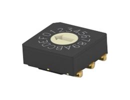 MRSSV1DG16SMJTR - Rotary Coded Switch, Vertical, MRSS Series, Surface Mount, 16 Position, 20 V, Hexadecimal Gray - ALCOSWITCH - TE CONNECTIVITY