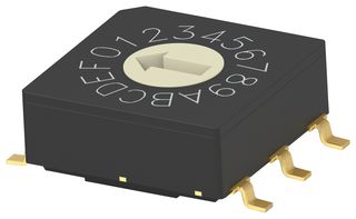 MRSSV1DG16SMGWTR - Rotary Coded Switch, Vertical, MRSS Series, Surface Mount, 16 Position, 20 V, Hexadecimal Gray - ALCOSWITCH - TE CONNECTIVITY