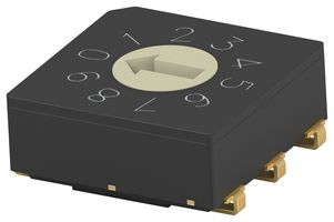 MRSSV1DR10SMJTR - Rotary Coded Switch, Vertical, MRSS Series, Surface Mount, 10 Position, 20 V, BCD, 20 mA - ALCOSWITCH - TE CONNECTIVITY