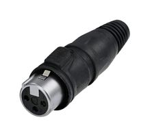 RCX3F-Z-000-1 - XLR Connector, 3 Contacts, Receptacle, Cable Mount, Tin Plated Contacts, Zinc Diecast Body - REAN
