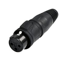 RCX3F-Z-001-1 - XLR Connector, 3 Contacts, Receptacle, Cable Mount, Tin Plated Contacts, Zinc Diecast Body - REAN