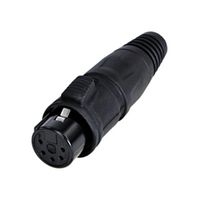 RCX5F-Z-002-1 - XLR Connector, 5 Contacts, Receptacle, Cable Mount, Gold Plated Contacts, Zinc Diecast Body - REAN