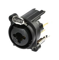 RCJ9FA-V - XLR Connector, 3 Contacts, Receptacle, Panel PCB Mount, Gold Plated Contacts - REAN