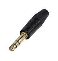 RP3C-B - Phone Audio Connector, Stereo, 3 Contacts, Plug, 6.35 mm, Cable Mount, Gold Plated Contacts - REAN