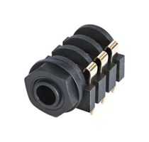 NYS216G - Phone Audio Connector, Stereo, 6.35mm, R/A, 3 Contacts, Jack, PCB Mount, Gold Plated Contacts - REAN