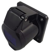 410306SW - Pin & Sleeve Connector, 16 A, 230 V, Panel Mount, Outlet, 2P+E, Black, Blue - WALTHER