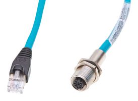1300540020 - Sensor Cable, M12, Ultra-Lock Receptacle, RJ45 Plug, 4 Positions, 500 mm, 19.7 " - MOLEX